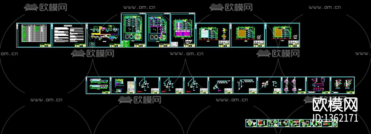 污水处理工程一体化池cad施工图下载（渲染图9）
