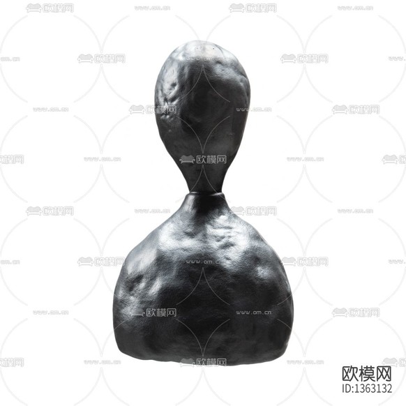 现代轻奢陶瓷抽象人像雕塑下载