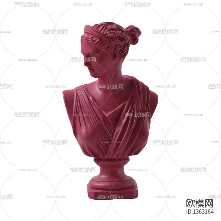 现代简约红色石膏人像雕塑