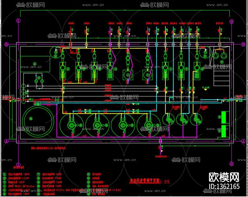 温泉游泳池cad施工图下载（渲染图3）