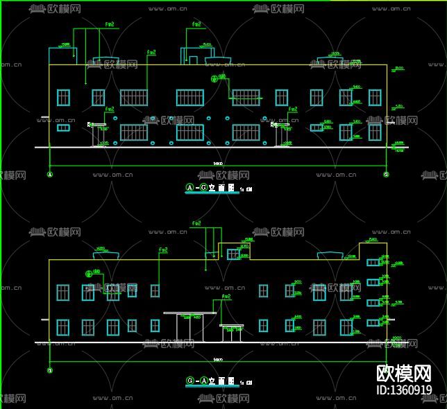 砖混结构厂房建筑cad施工图下载（渲染图5）