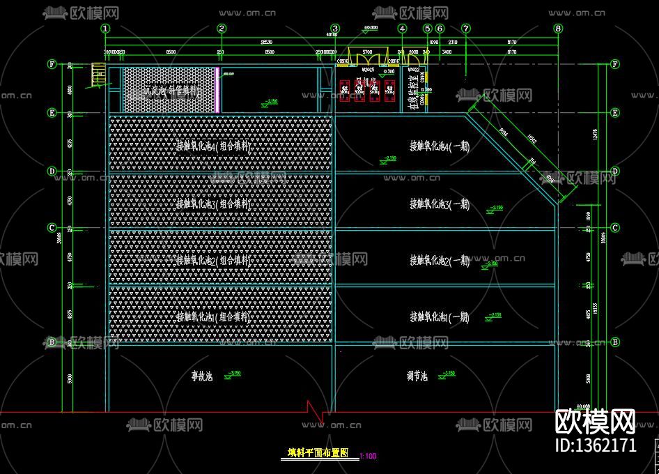 污水处理工程一体化池cad施工图下载（渲染图7）