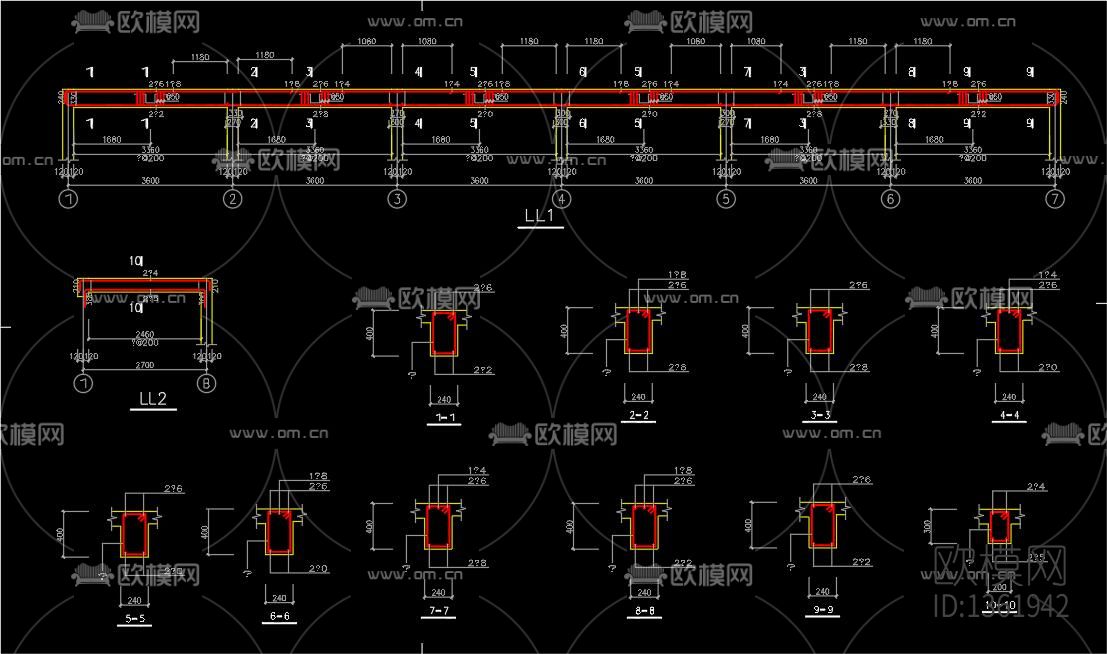 单层砖混cad施工图下载（渲染图7）