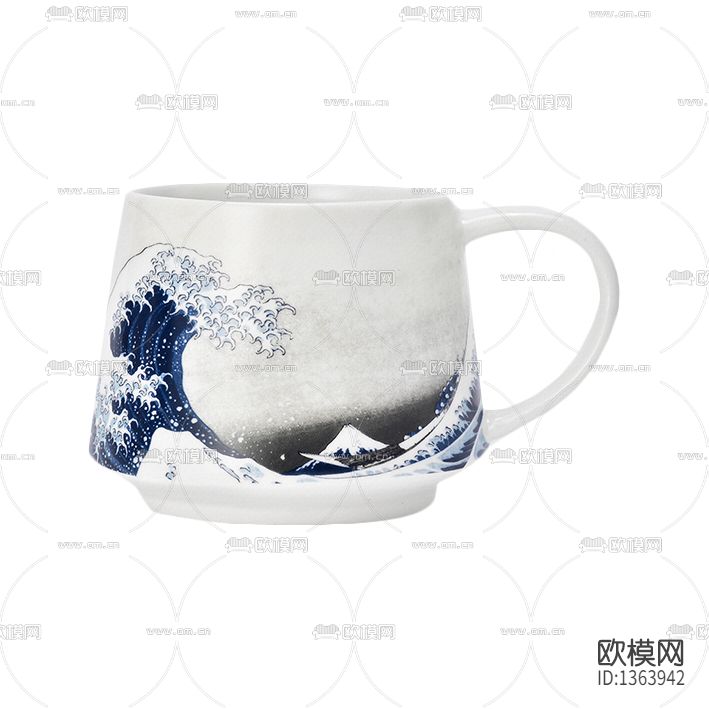 日式官方神奈川冲浪里陶瓷杯