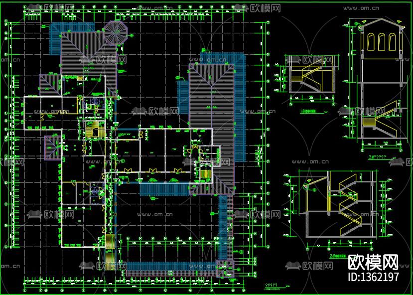 欧式会所cad施工图下载（渲染图2）