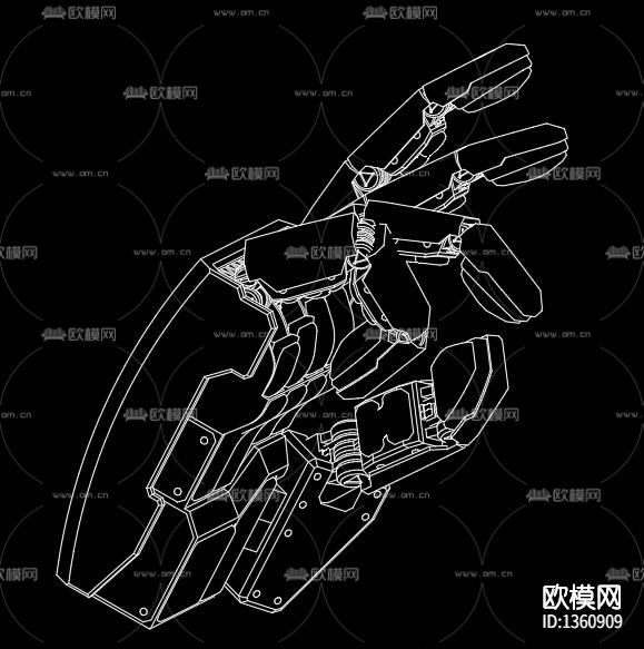 机械手臂cad图库下载（渲染图6）