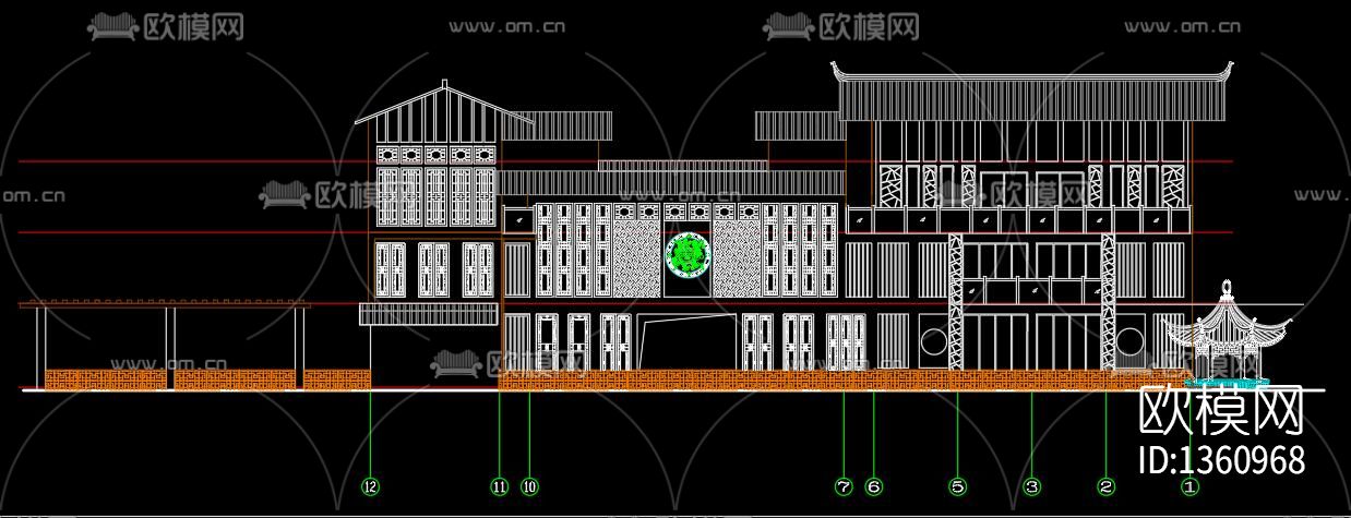 四合院cad图纸下载（渲染图5）