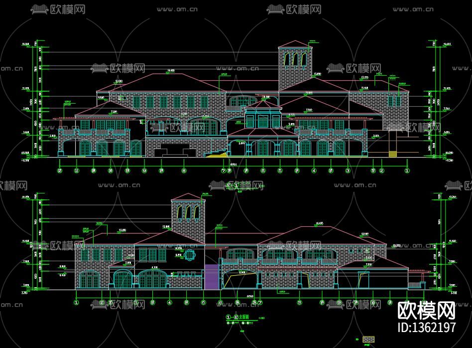 欧式会所cad施工图下载（渲染图3）
