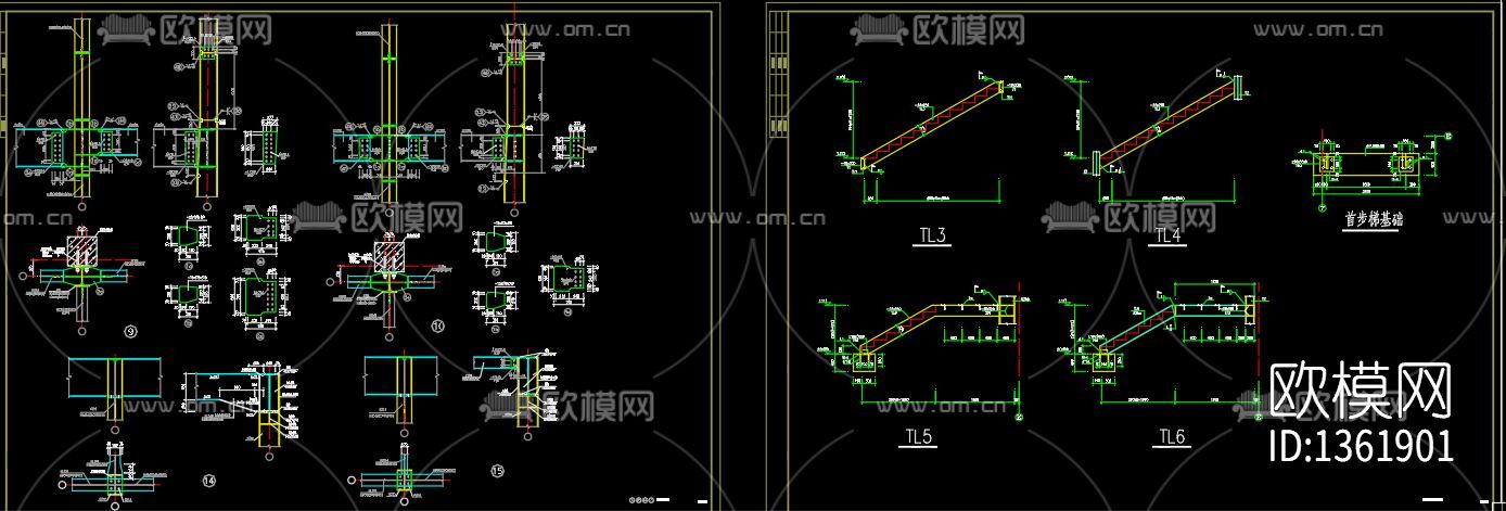 全钢结构展示厅cad图纸下载（渲染图10）