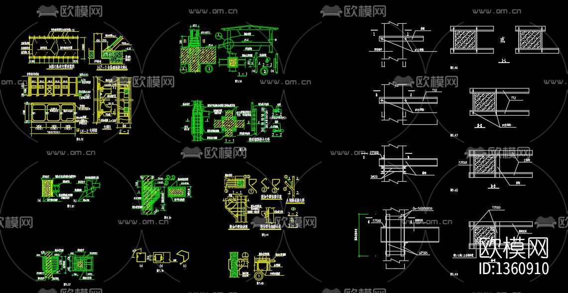 加固结构cad施工图下载（渲染图7）