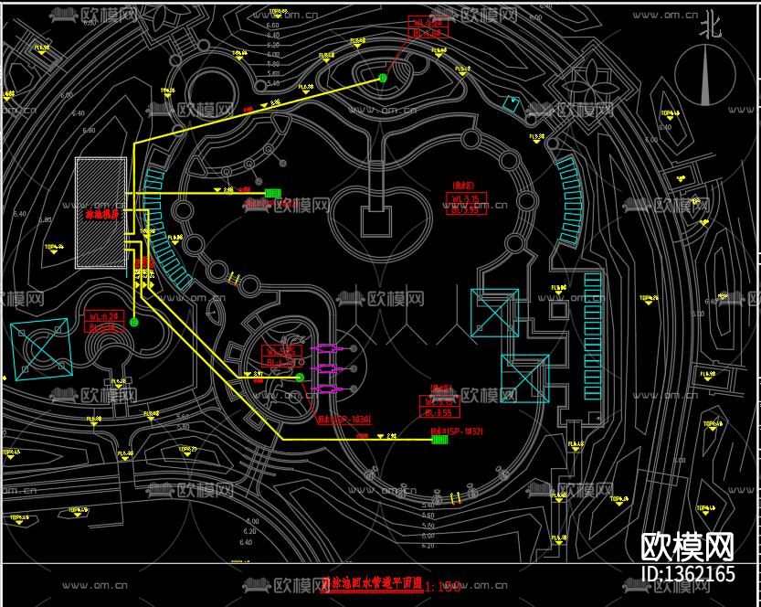 温泉游泳池cad施工图下载（渲染图9）