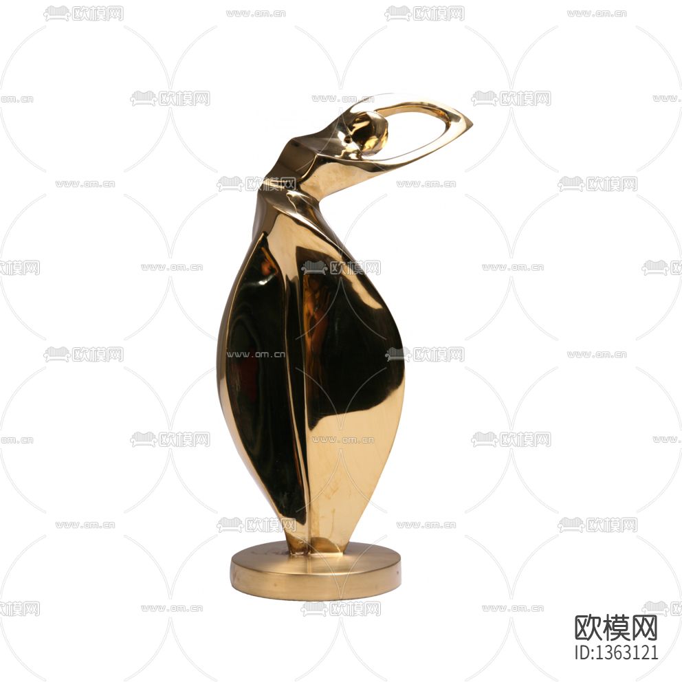 现代轻奢抽象舞蹈人像雕塑