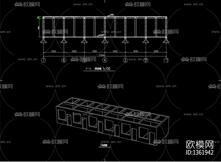 单层砖混cad施工图下载（渲染图5）