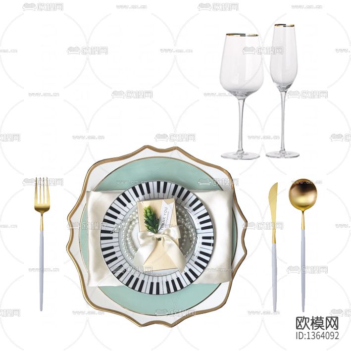 简欧陶瓷印花餐具下载