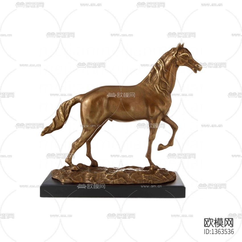 简欧纯铜骏马摆件下载