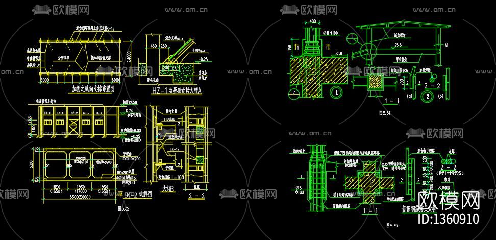 加固结构cad施工图下载（渲染图5）