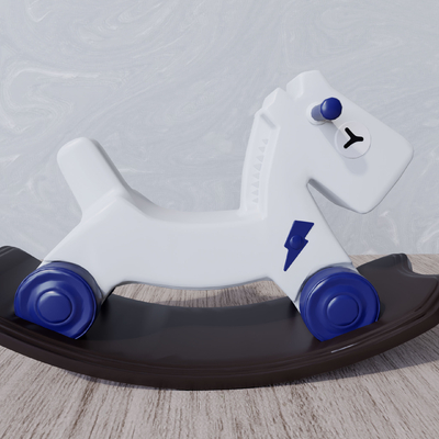  现代儿童木马玩具su模型 