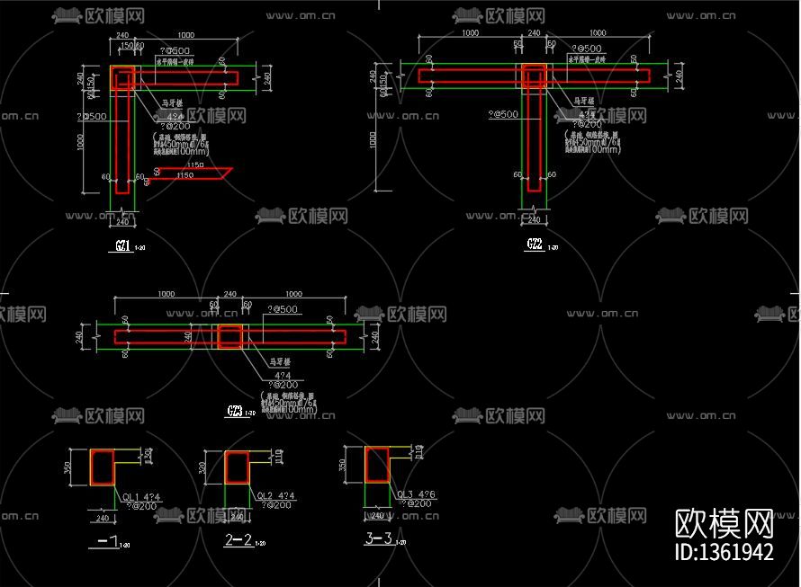 单层砖混cad施工图下载（渲染图6）