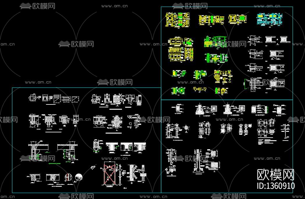加固结构cad施工图下载（渲染图9）