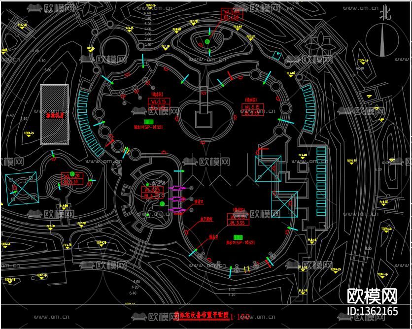 温泉游泳池cad施工图下载（渲染图10）