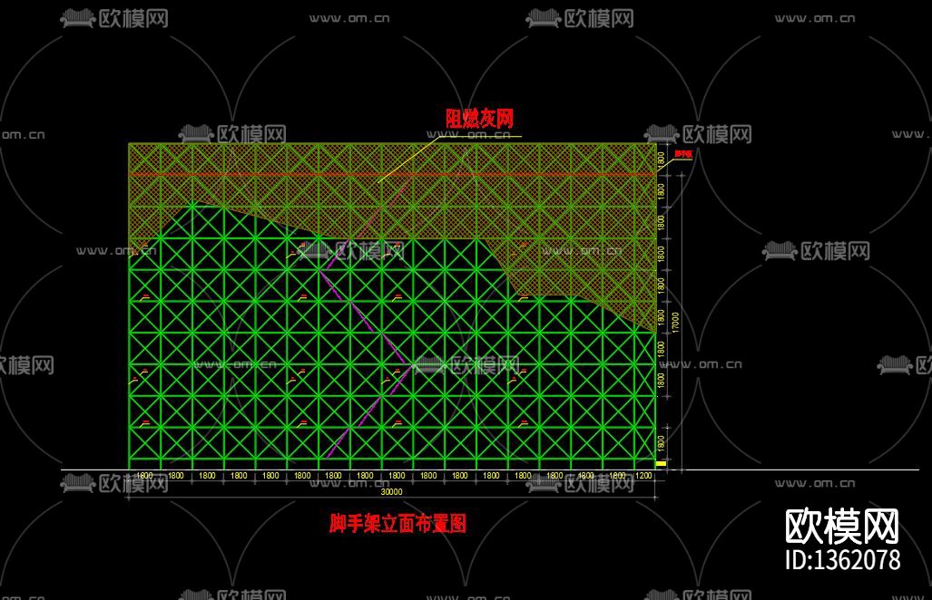脚手架cad图库下载（渲染图3）