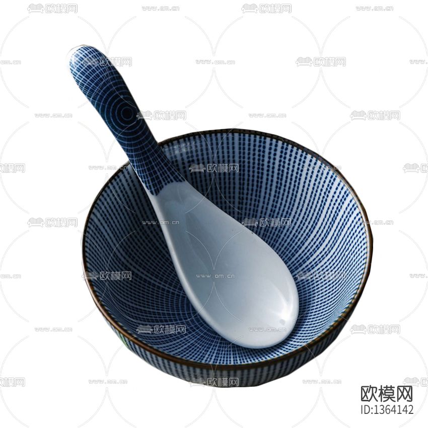 日式禅意条纹陶瓷餐具