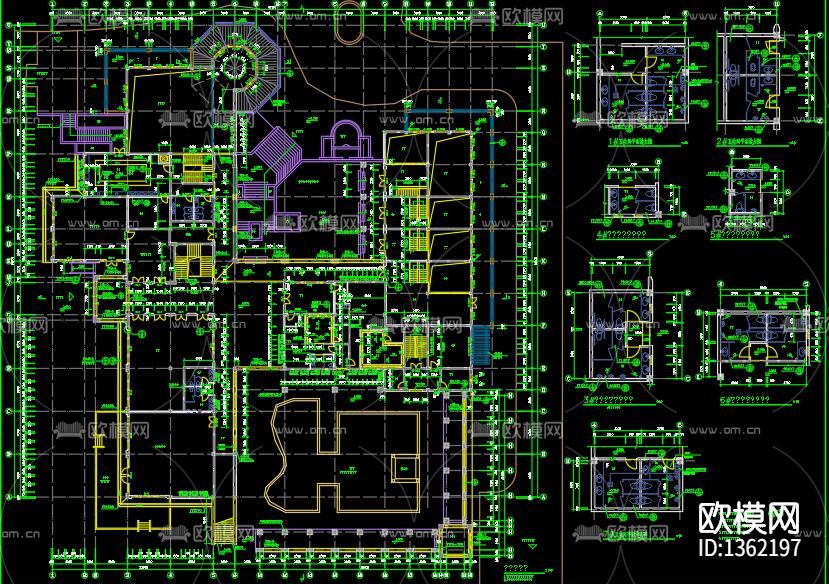 欧式会所cad施工图下载（渲染图1）
