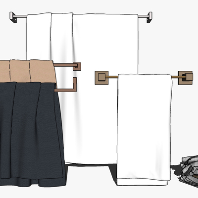  现代毛巾架su模型 