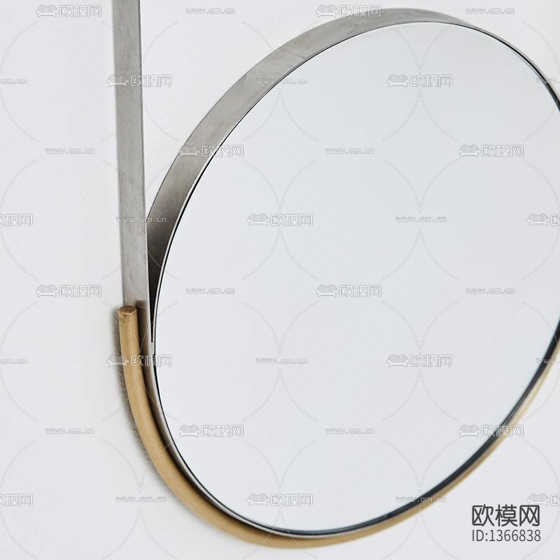 北欧简约不锈钢椭圆穿衣镜