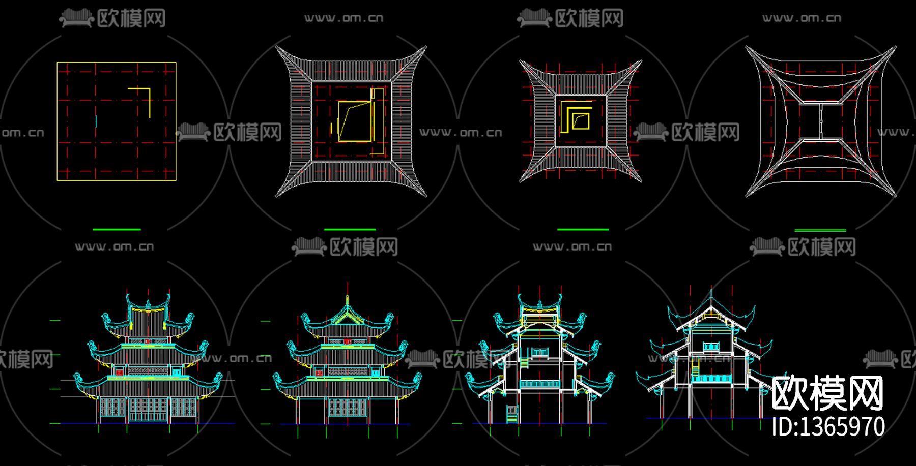 寺庙施工图下载（渲染图1）