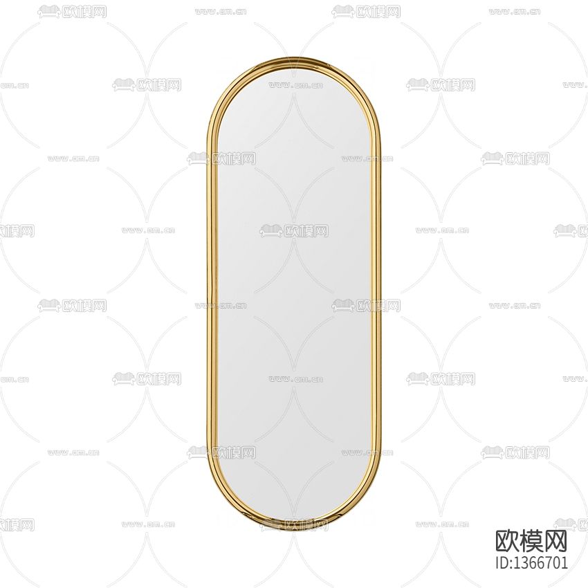 现代简约椭圆形不锈钢穿衣镜