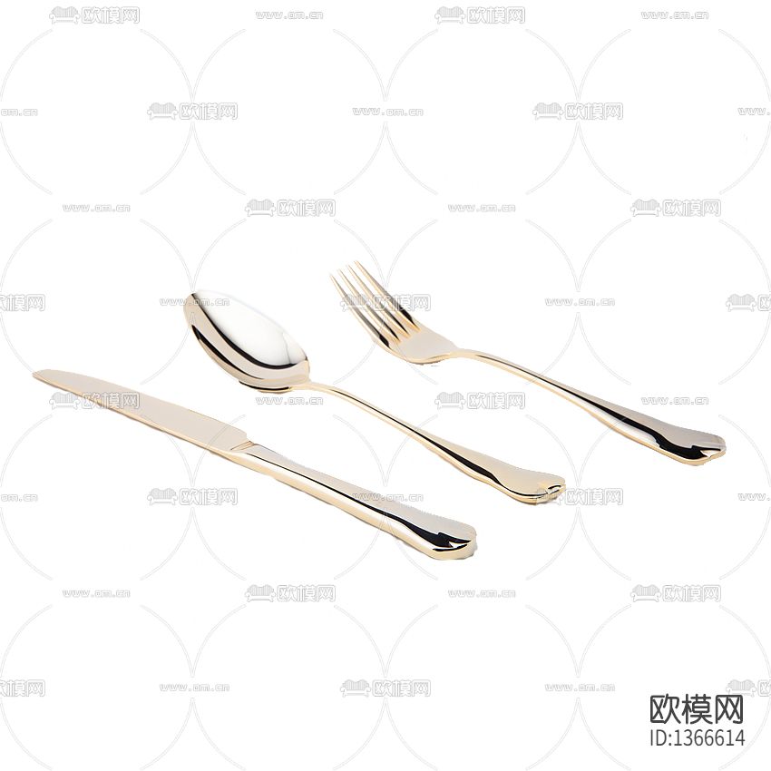 现代简约金色不锈钢餐具