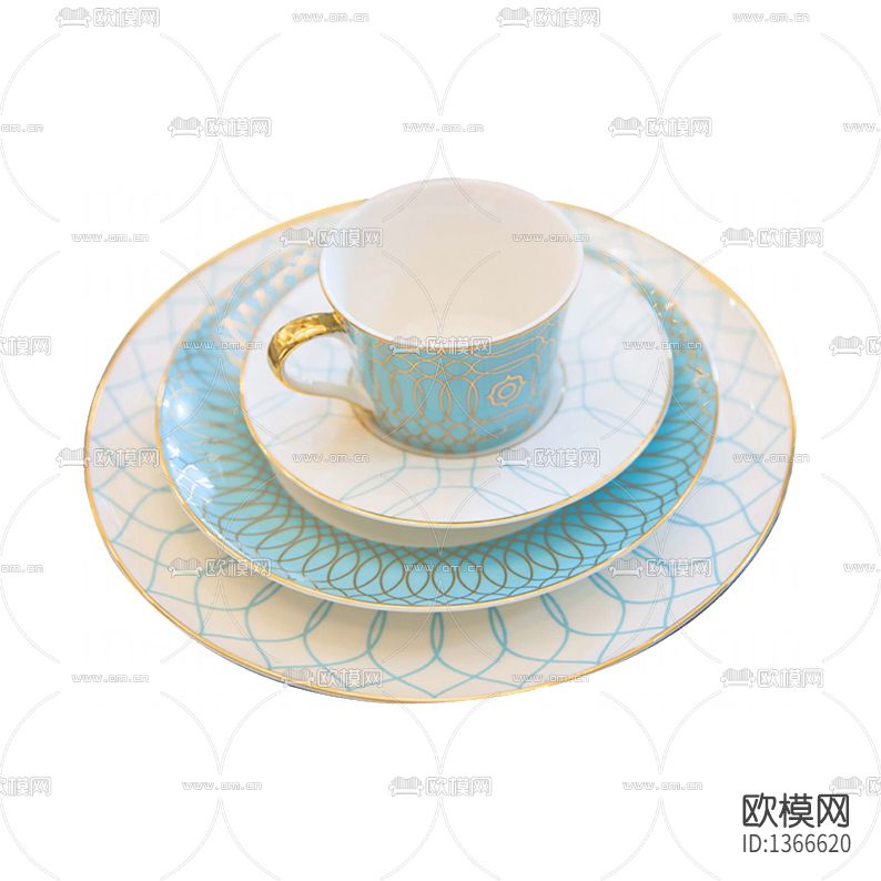 美式简约陶瓷描金印花餐具