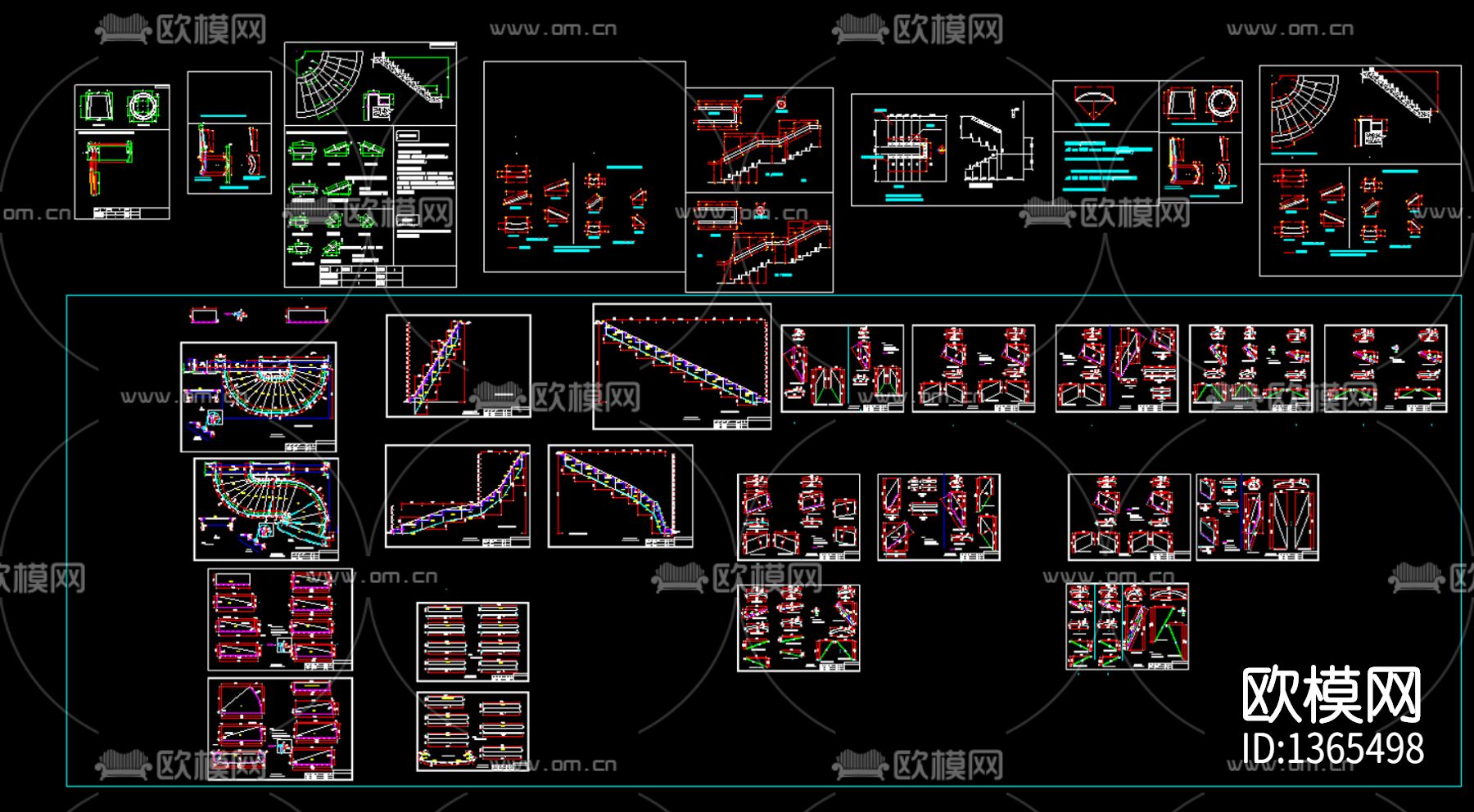 楼梯cad合集下载（渲染图1）