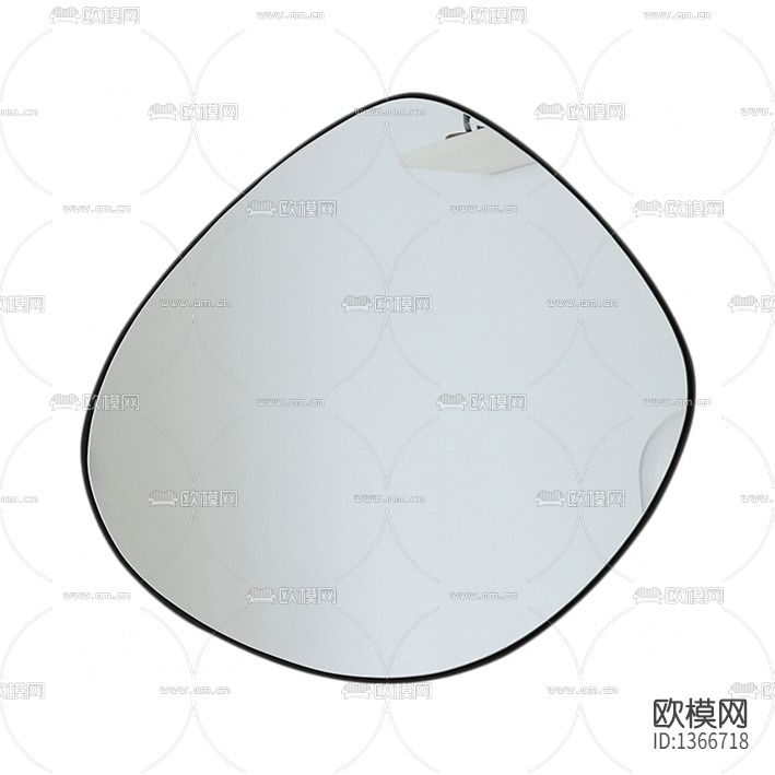 现代极简不规则金属边浴室镜
