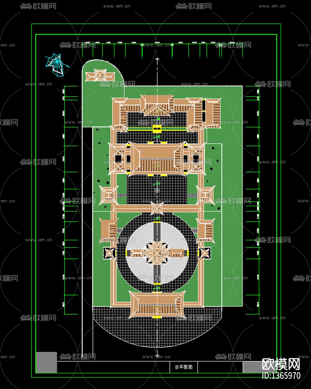 寺庙施工图下载（渲染图4）