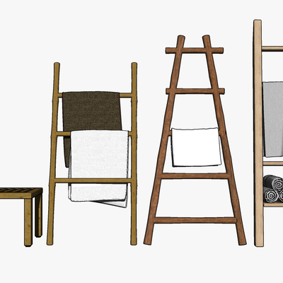  现代毛巾架su模型 