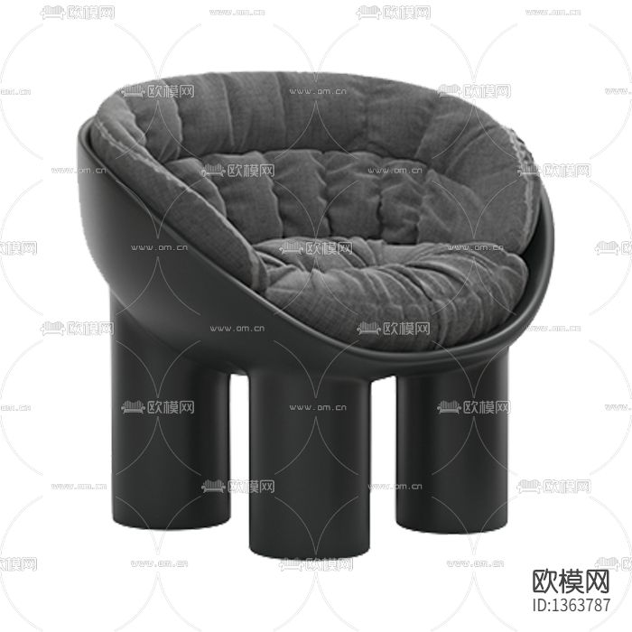 现代简约实木布艺休闲椅下载