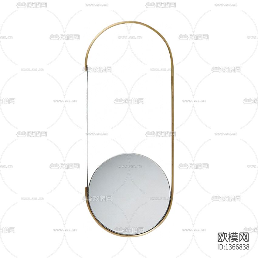 北欧简约不锈钢椭圆穿衣镜