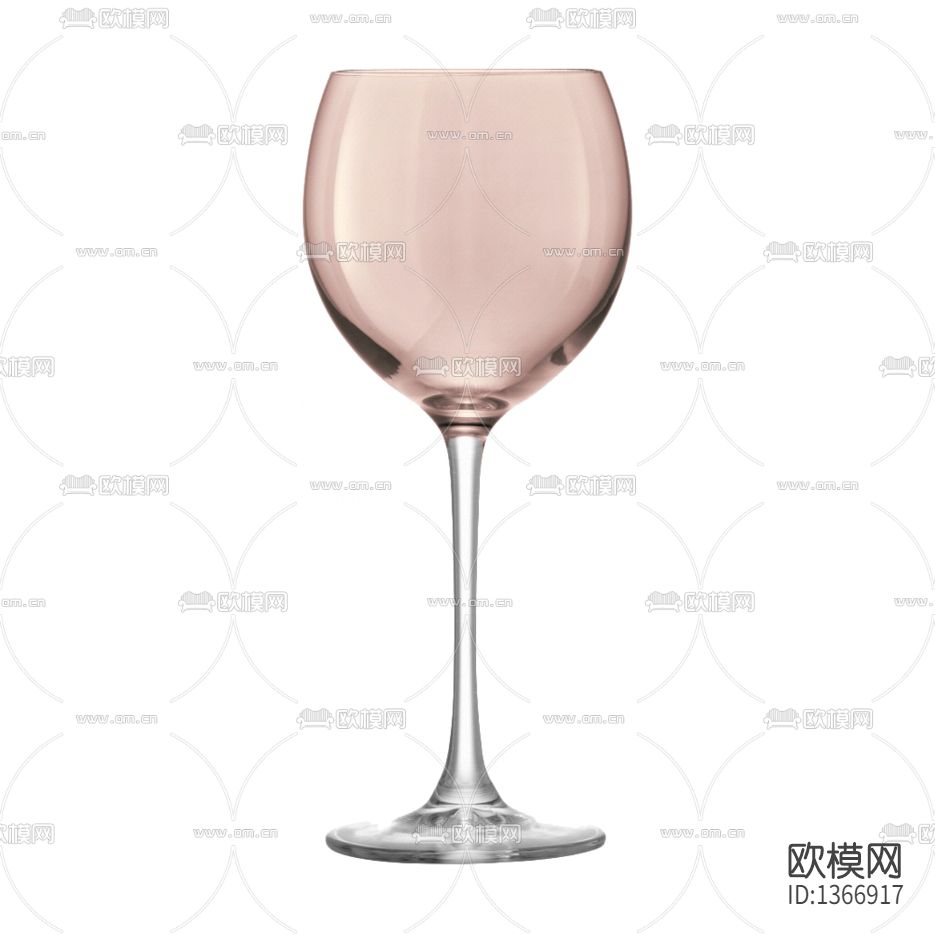 现代简约粉色透明玻璃高脚杯