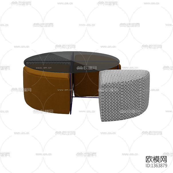 现代简约布艺玻璃茶几下载