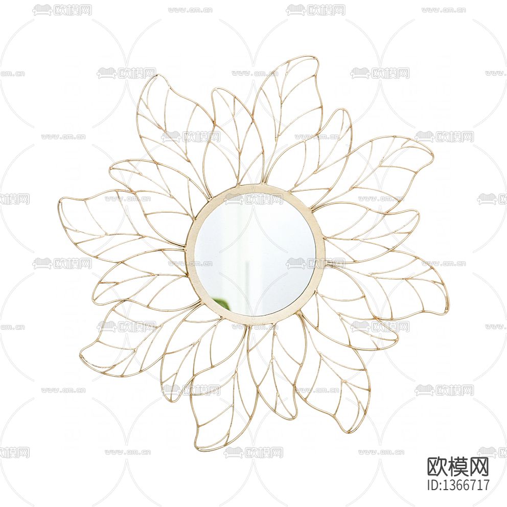 北欧创意不锈钢花艺装饰镜