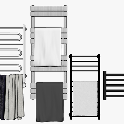  现代毛巾架su模型 