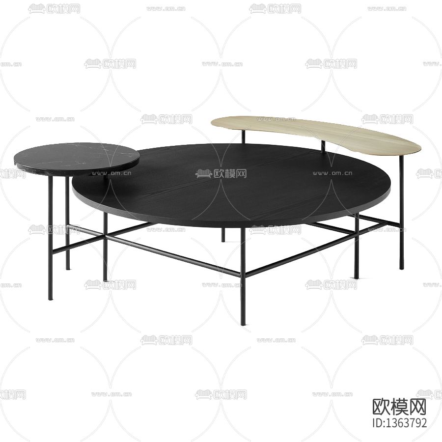 现代极简不锈钢实木茶几下载