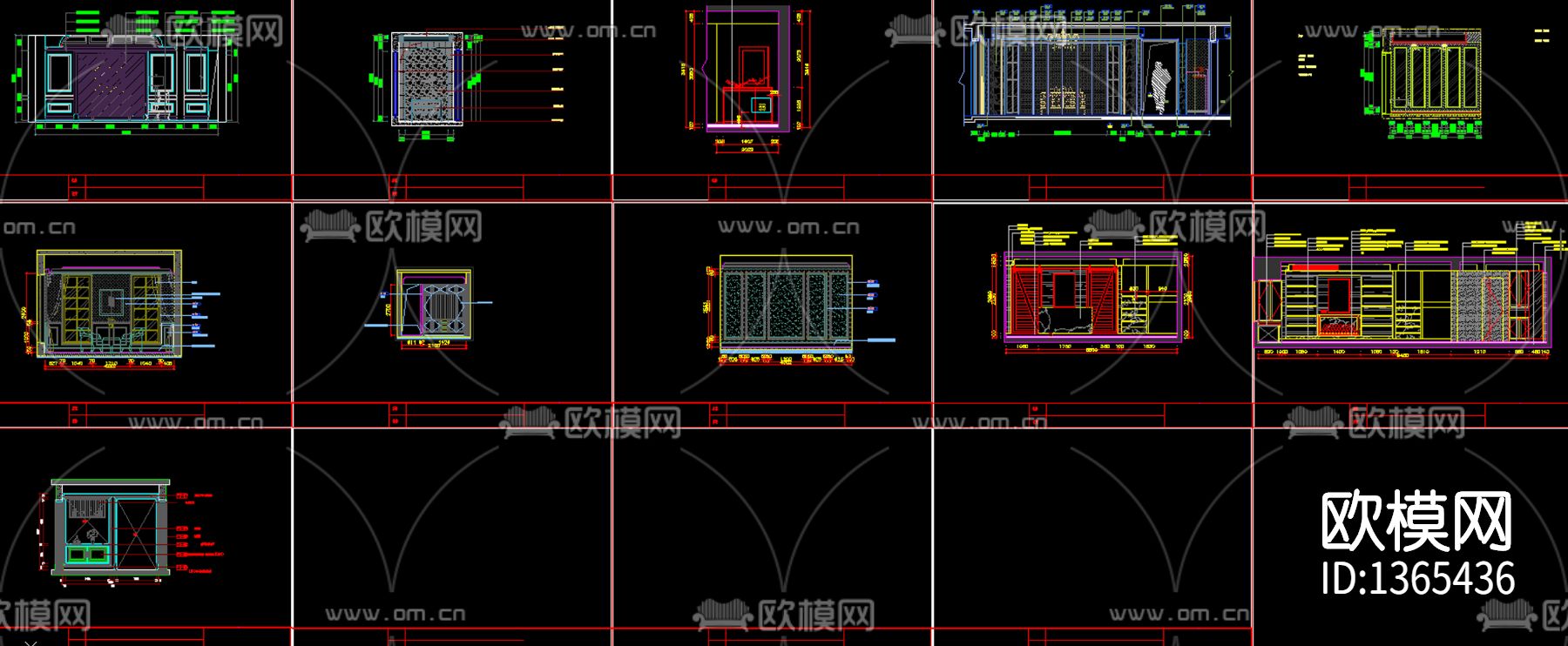 玄关立面图下载（渲染图1）