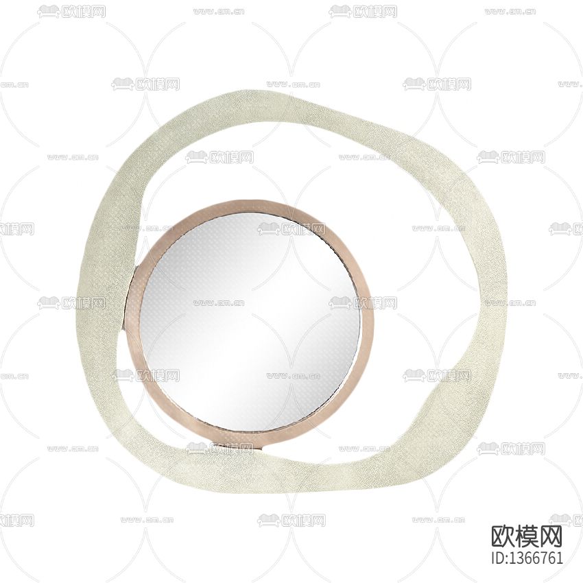 现代轻奢创意石材铁艺边框装饰镜