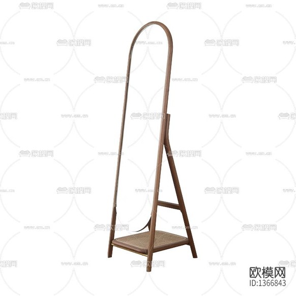 北歐簡(jiǎn)約實(shí)木落地全身試衣鏡下載(渲染圖1)