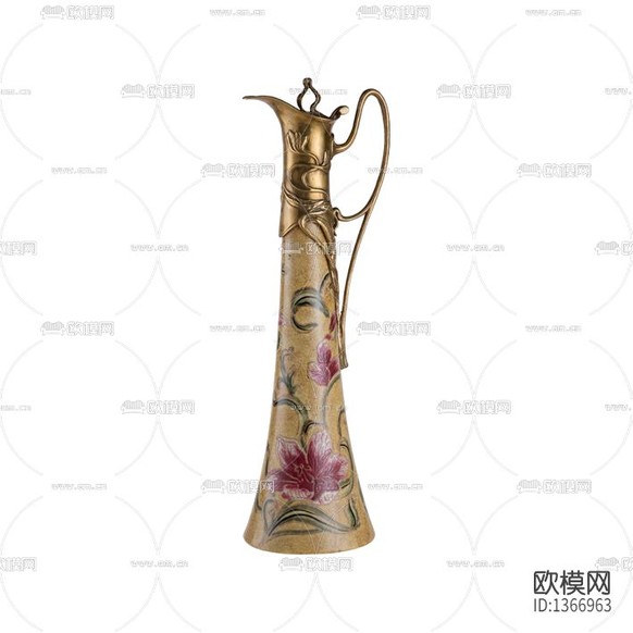 歐式古典鐵藝雕花褐色花草酒壺下載