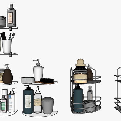  现代沐浴露洗发水su模型 