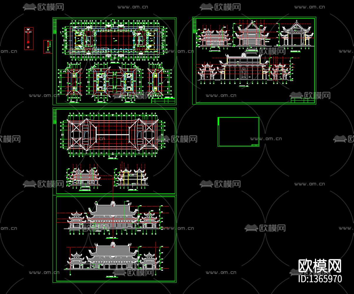 寺庙施工图下载（渲染图3）